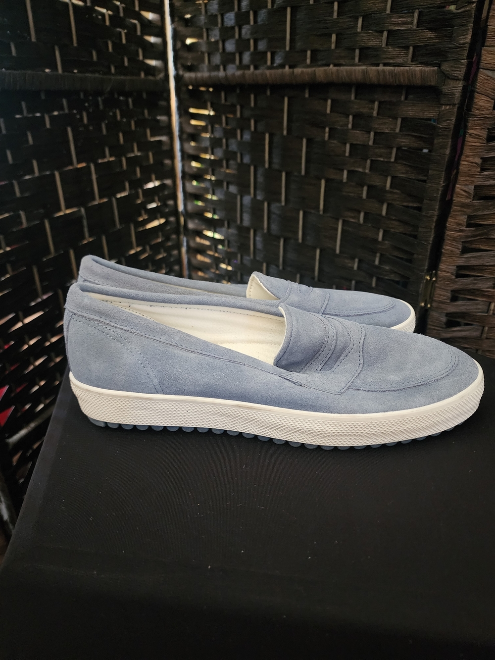 Aerosoles Women's Light Blue Suede Slip-On Loafers - Picture 2 of 5